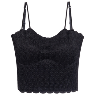 吊带背心女大码胖mm200斤带胸垫一体冬外穿内搭打底抹胸美背内衣