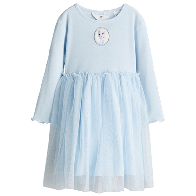 【迪士尼系列】HM童装儿童女童裙子春季艾莎薄纱公主裙1314044