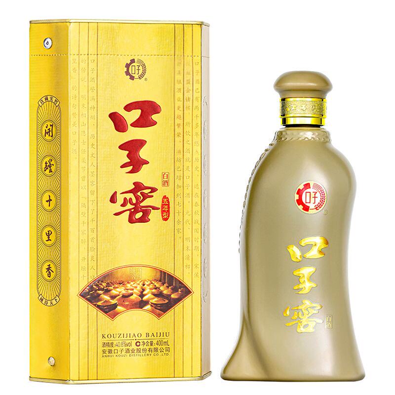 口子窖5年型40.8度400mL兼香白酒
