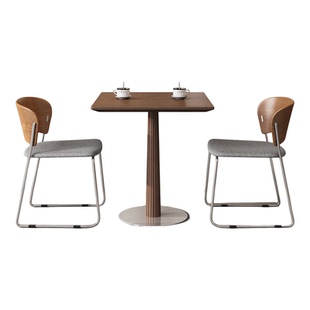 中古实木小茶几小方桌咖啡桌洽谈桌椅组合民宿侘寂风圆形阳台茶桌