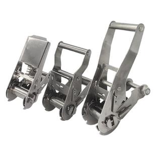 货车捆绑带304不锈钢棘轮拉紧器汽车固定单架子/有钩步步紧绳器