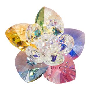 花朵项链奥地利水晶吊坠儿童女童纯银锁骨链糖果彩色挂件刻字礼物