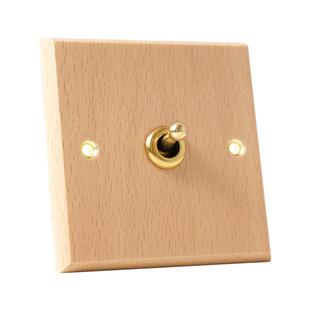 PIALT 榉木原木色香港13a港版电掣英标港澳电制灯制拨杆开关插座