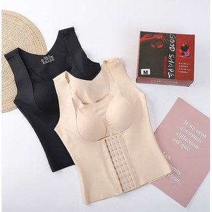 束腰收腹塑型衣运动内衣女防震可外穿健身文胸带胸垫排扣美背塑身