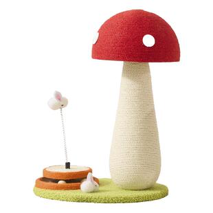 全剑麻红蘑菇猫抓板猫抓柱玩具耐磨不掉屑立式猫爬架小户型不占地