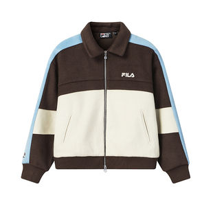 杨幂同款FILA斐乐官方女呢子外套26春新款休闲美拉德外套保暖夹克