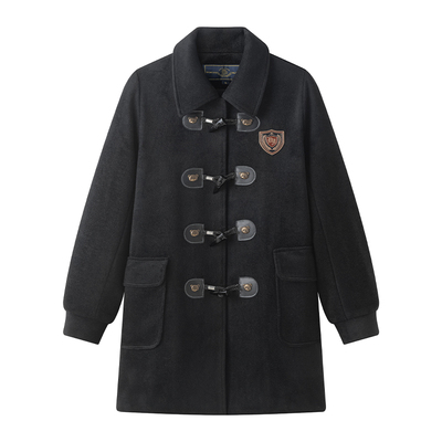 东京岁时记jk秋冬黑色牛角扣外套