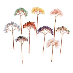 天然水晶树diy材料黄水晶发财树diy材料包半成品手工编织招财树