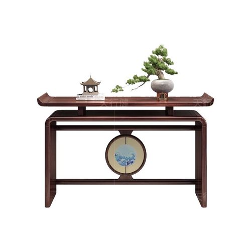 新中式玄关桌乌金木条案客厅入户门靠墙玄关台供桌超窄实木玄关柜