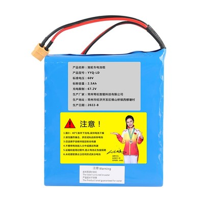 独轮车平衡车锂电池60v