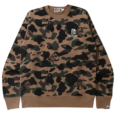 BAPE男装徽章字母刺绣圆领卫衣