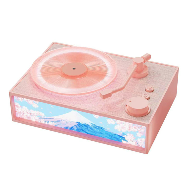 香薰蓝牙音箱旋转唱片机家用音响闺蜜女生生日礼物高级感氛围夜灯