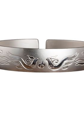 双凤朝阳原创定制通款足银手镯