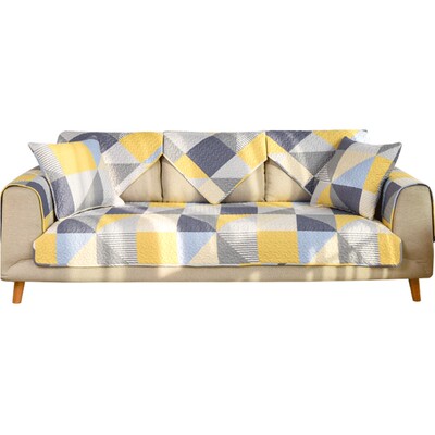 简约现代四季通用纯棉防滑沙发垫