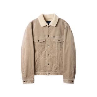 Teenie Weenie小熊男装休闲翻领灯芯绒拼接仿羊羔毛夹克外套