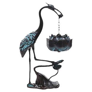 大号中式复古青铜仙鹤悬挂香炉熏香创意倒流香炉摆件沉香炉香薰炉