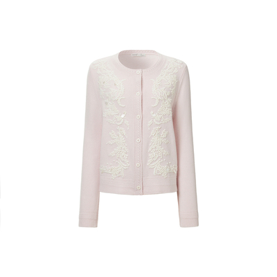 VGRASS绵羊毛混纺针织开衫