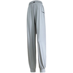 运动裤女宽松显瘦束脚跑步健身裤高腰瑜伽裤长裤直筒弹力休闲卫裤