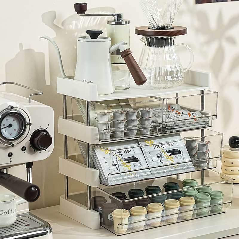 多层茶包收纳盒咖啡办公室物吧台茶水杯子架储间架简约置物架水杯