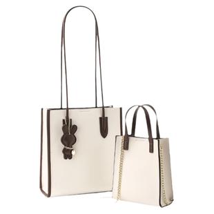 畹町春夏新款拼色系列通勤包竖版单肩包女斜挎套包手提子母小方包