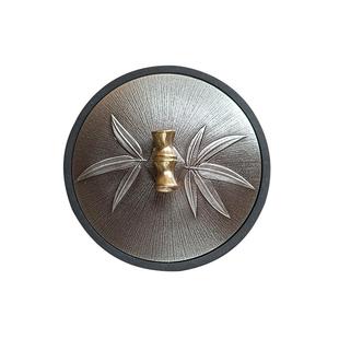 宣品书房砚台文房四宝安徽歙砚圆形锡盖宣砚带盖可研墨书法国画墨砚小楷书法用品创意便携砚台墨海墨池竹密封