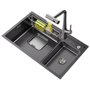 日丰水槽厨房洗菜盆大单槽304不锈钢家用加厚集渣洗碗槽优台下盆