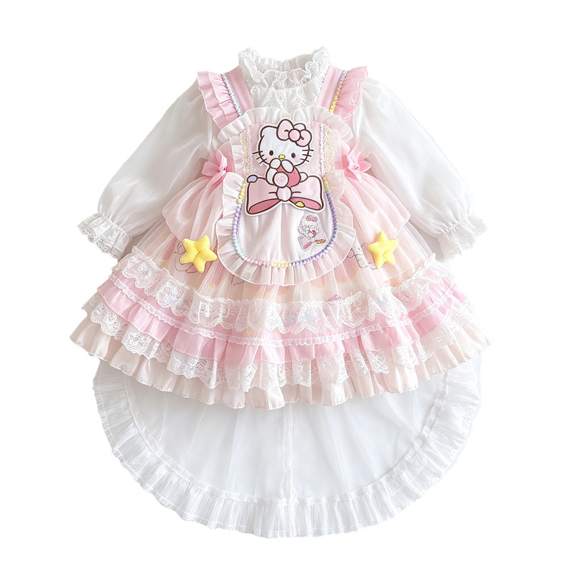 秋季女孩凯蒂猫洛丽塔连衣裙演出服万圣节cos服公主裙卡通表演服