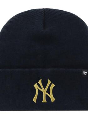 新款47Brand帽子MLB毛线帽NY洋基队刺绣针织帽保暖男女同款嘻哈帽