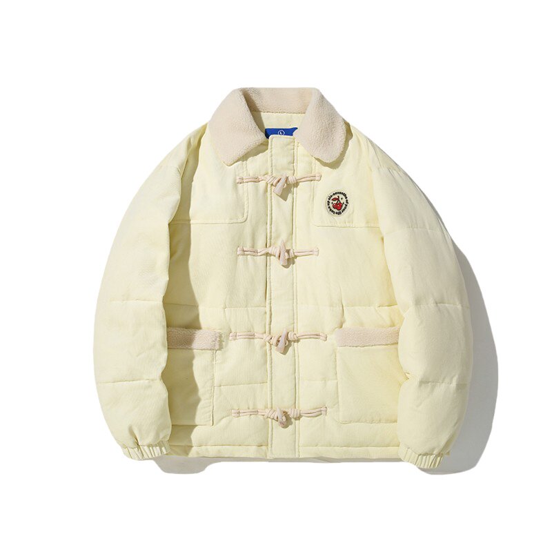 NS76 秋冬新款樱桃灯芯绒羊角扣甜美可爱风棉服加厚外套国潮牌
