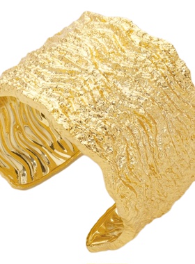 原创流沙系列肌理凹凸开口手镯女