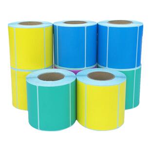 彩色三防热敏条码纸80*70*60*50*40*30*90*100不干胶食品价封签红色黄色蓝绿橙防水超市价格称纸标签打印纸