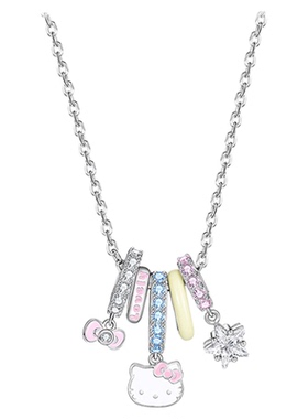 三丽鸥HelloKitty联名多巴胺彩色项链女生轻奢小众哈喽猫生日礼物