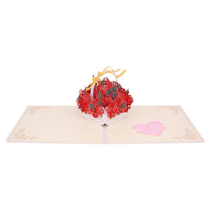 玫瑰花立体贺卡AITCARD高端卡片
