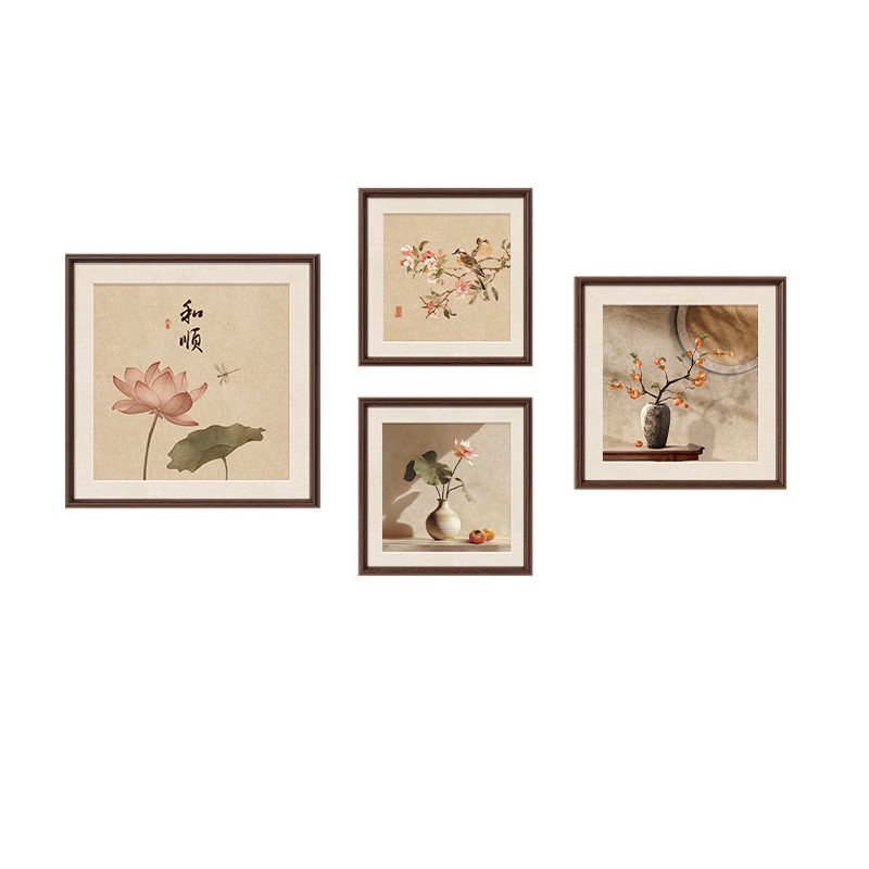 【新中式风】荷气生财客厅装饰画