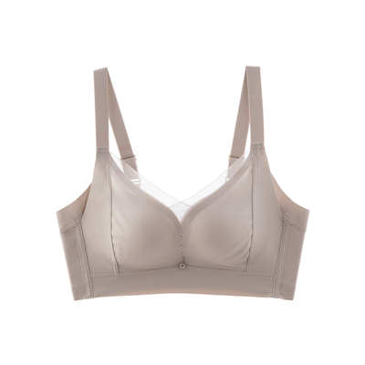 小胸聚拢无骨无钢圈文胸无痕显大