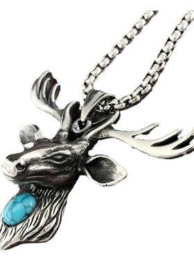 幸运男士项链牛头吊坠毛衣链