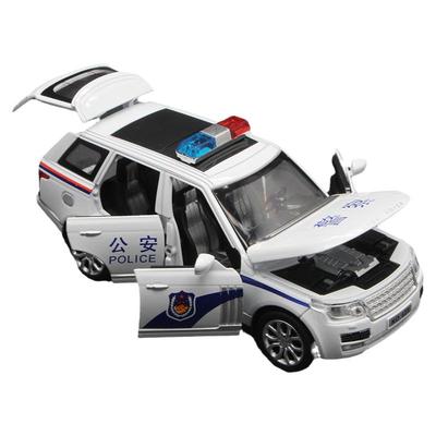 警车模型儿童玩具车合金灯光音乐回力六开门警察车玩具车公安特警