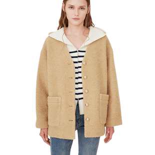 Lavinia羊毛针织开衫女春秋新款v领宽松通勤百搭简约毛衣外套