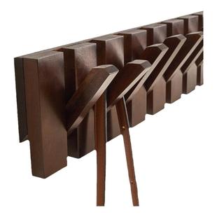 钢琴键实木挂衣架墙壁挂钩免打孔衣帽架挂衣钩入门口玄关墙上壁挂