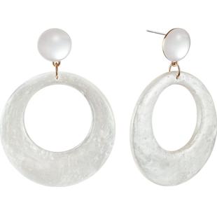 法式复古冷淡风耳饰夸张大圈耳环女亚克力艺术设计感小众气质耳坠