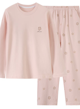 妈妈睡衣女款长袖秋季纯棉宽松中年大码中老年老人轻薄家居服夏季
