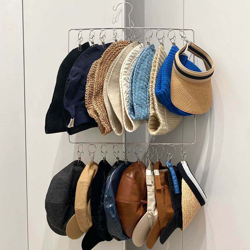 挂帽子收纳神器宝宝帽架支架衣柜挂钩夹子包包挂架袜子晾晒架家用