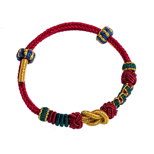 红绳本命年马手链红手绳DIY黄金转运珠半成品情侣手工编织手饰绳