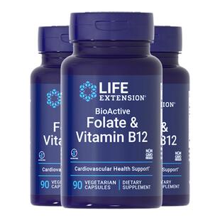 【3瓶】高含量活性叶酸片维生素B族孕早期营养美国进口官方旗舰店