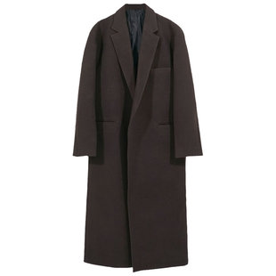 毛呢大衣男冬季加厚长款过膝英伦风宽松秋冬男款呢子男士风衣外套