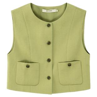 DTLANDO女装圆领马甲都市通勤小香风背心马夹设计师品牌外搭上衣