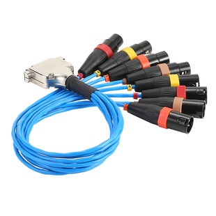 AVSSZ艾威尚数据DB25辫子线散尾线8镀金卡侬6.35录音声卡模拟音频