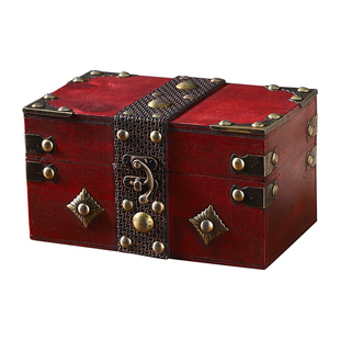 复古木匣子饰品整理桌面收纳盒高档首饰盒古风拍摄道具隐私小宝箱