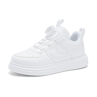 巴布豆运动鞋儿童小白鞋男童鞋子女童白鞋板鞋纯白休闲小学生春秋