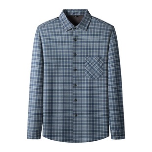 冬季新款雅戈尔加绒加厚保暖衬衫男士长袖纯棉中年爸爸桑蚕丝衬衣